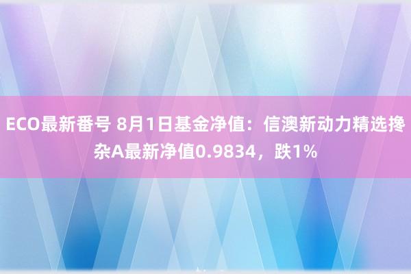 ECO最新番号 8月1日基金净值：信澳新动力精选搀杂A最新净值0.9834，跌1%