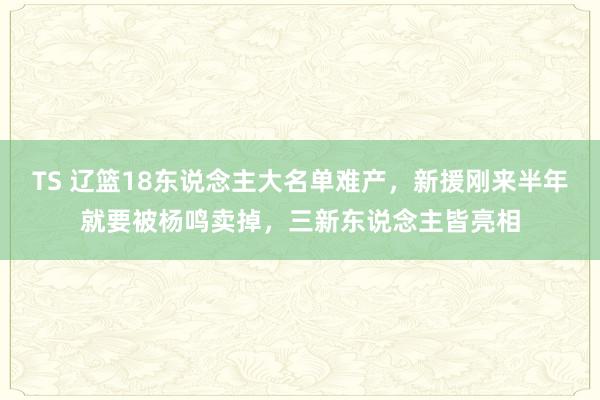 TS 辽篮18东说念主大名单难产，新援刚来半年就要被杨鸣卖掉，三新东说念主皆亮相