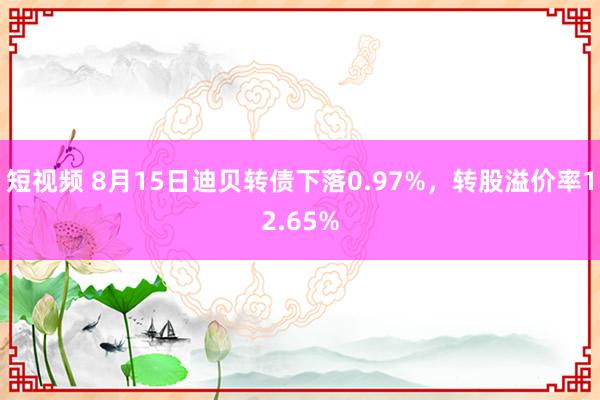 短视频 8月15日迪贝转债下落0.97%，转股溢价率12.65%