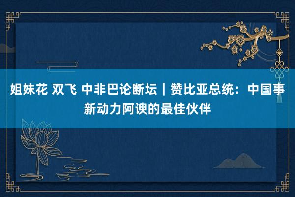 姐妹花 双飞 中非巴论断坛｜赞比亚总统：中国事新动力阿谀的最佳伙伴