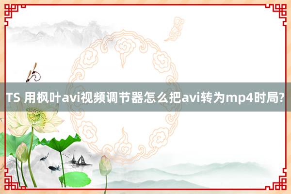 TS 用枫叶avi视频调节器怎么把avi转为mp4时局?