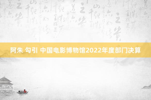 阿朱 勾引 中国电影博物馆2022年度部门决算