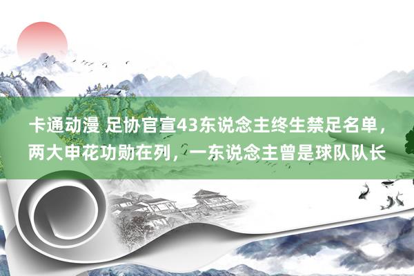 卡通动漫 足协官宣43东说念主终生禁足名单，两大申花功勋在列，一东说念主曾是球队队长